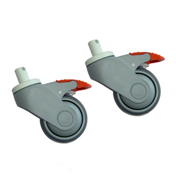 75 mm Lagoon Green Back Castors (Pair) 