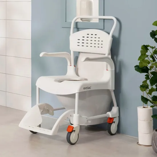 Etac Clean mobile shower commode application use